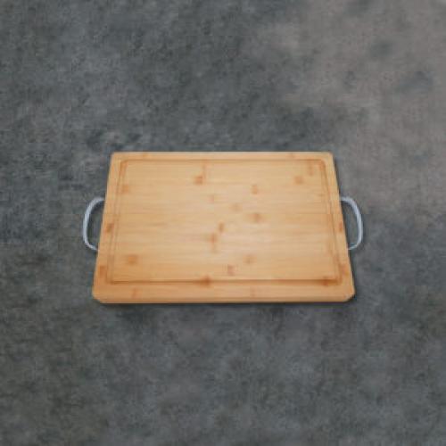 12″ x 18″ Bamboo Cutting Board With Stainless Steel Handles