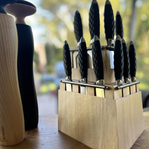 13pc PRO Series Sportsman Knife Set with Rubber Wood Block