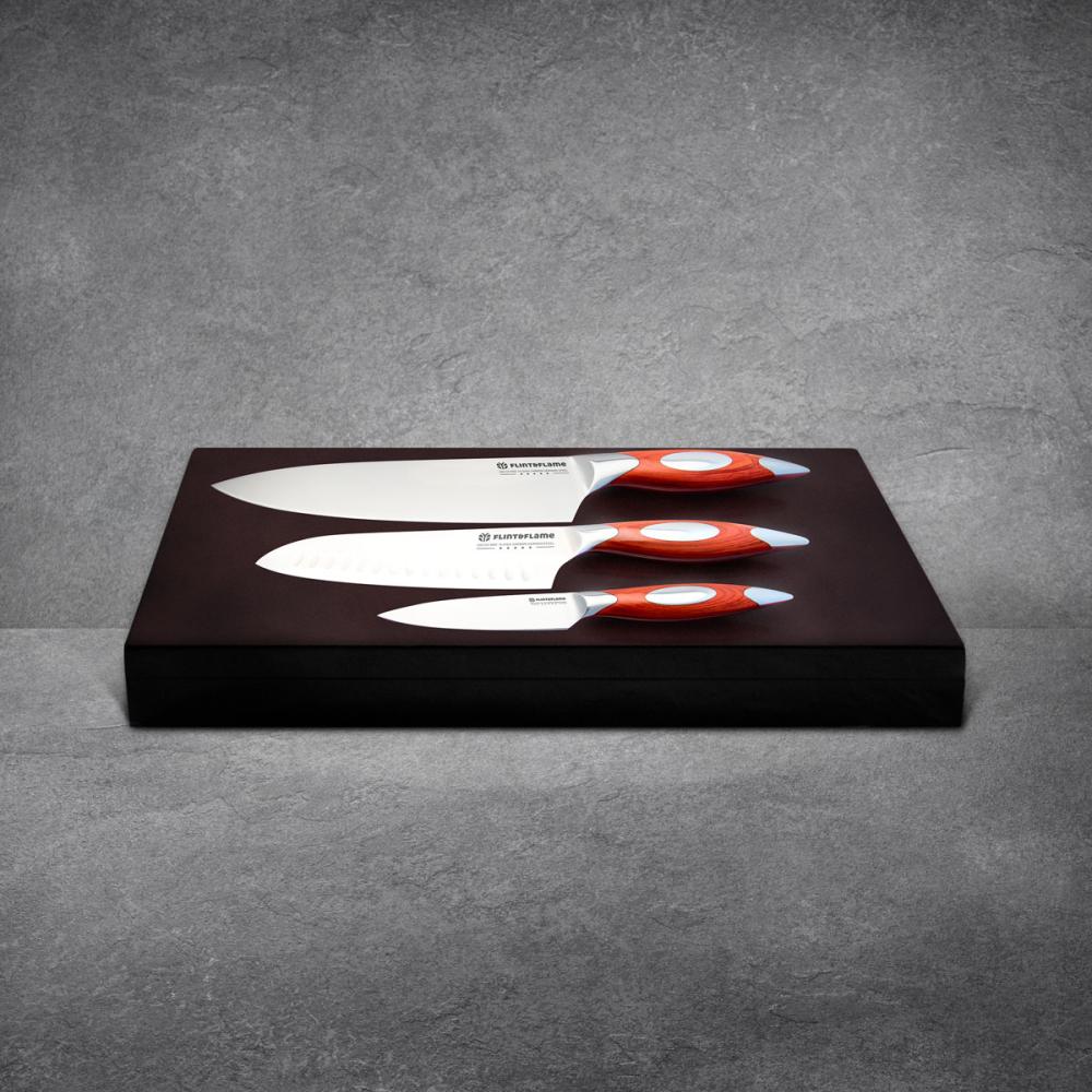 3pc Classic Series Chef Knife Set In Wood Box