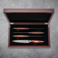 4 Pc Steak Knife Set in 2-layer Wood Gift Box