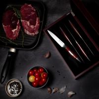 8 Pc Steak Knife Set in 2-layer Wood Gift Box